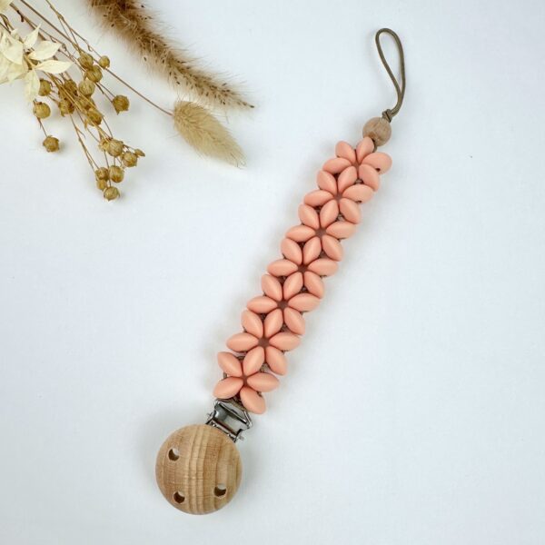 Schnullerkette apricot