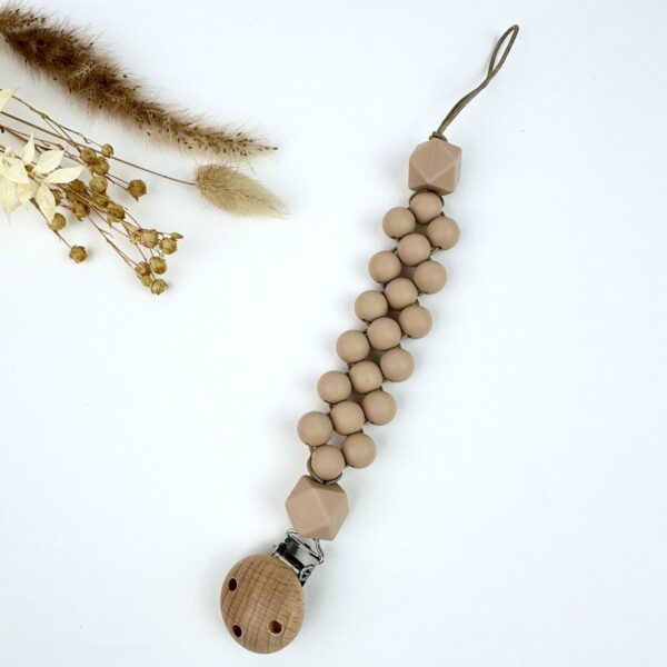 Schnullerkette beige