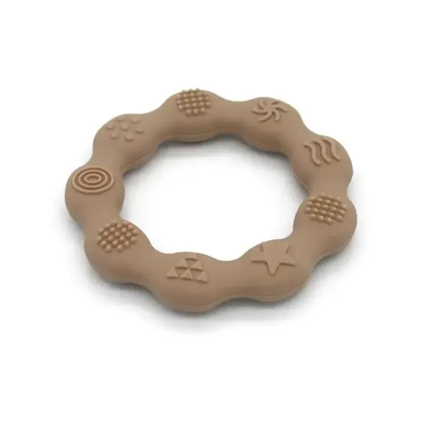 Beißring mit noppigen Strukturen, beige